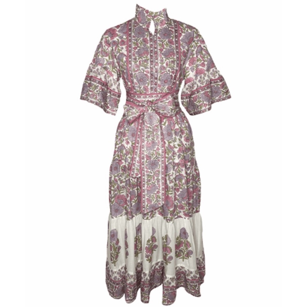 Floral Sue Sartor Pink and White Women's Dress xl